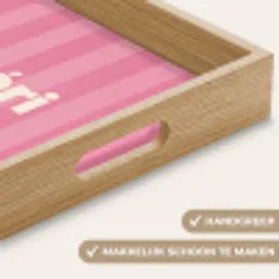 Gestreept - Roze - Chéri Dienblad Rechthoek middel -USP_HandgreepNL