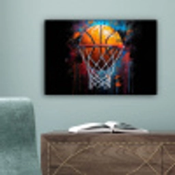 Graffiti - Basketbal - Sport - Zwart - Street art canvas 2cm klein -sfeer4