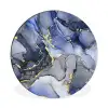 Marmer - Goud - Abstract - Blauw Wandcirkel aluminium klein -3d