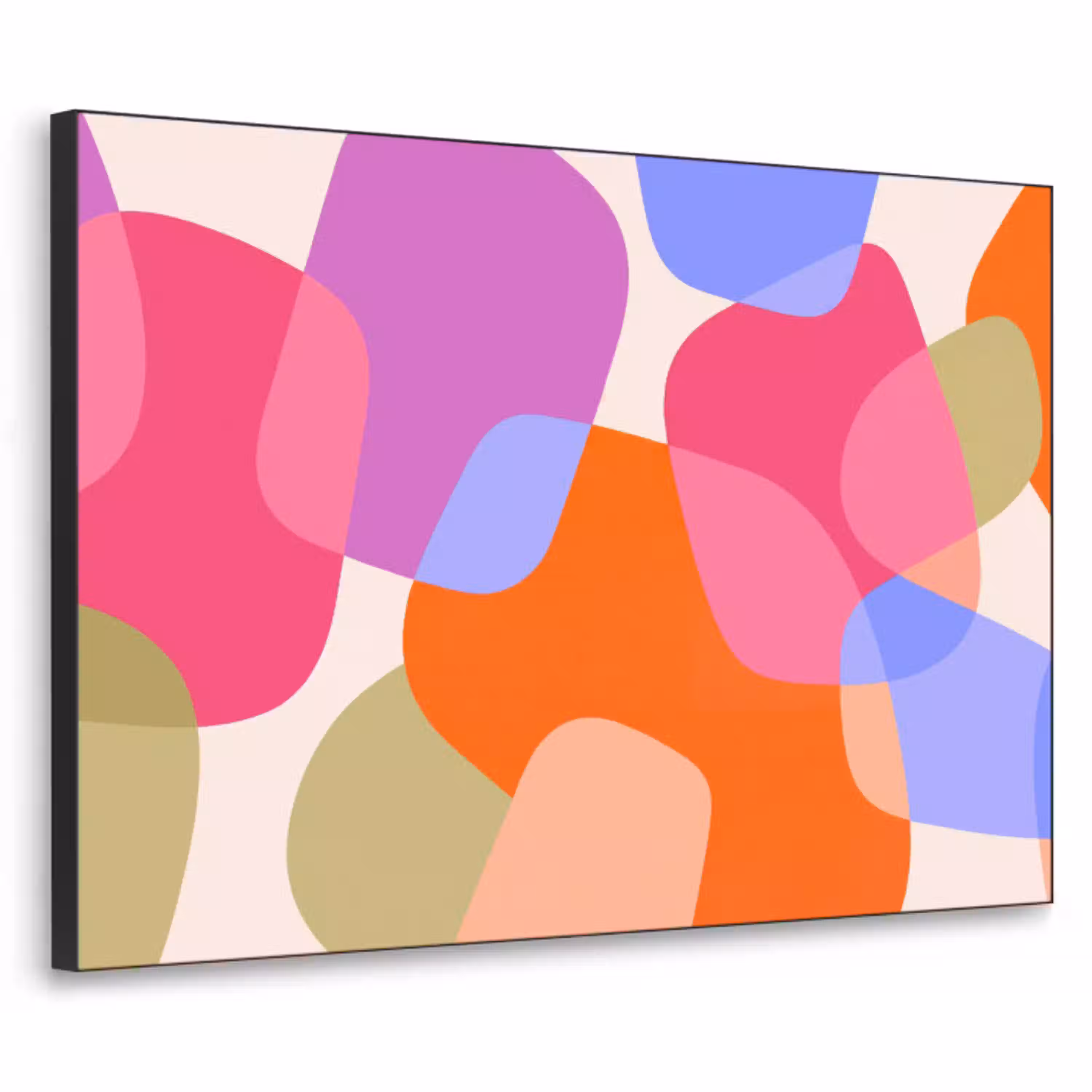Abstract - Vormen - Modern - Kleurrijk Textielframe zwart klein -3d