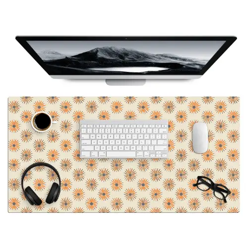 Madelief - Patroon - Oranje Muismat XXL klein 681 -3d
