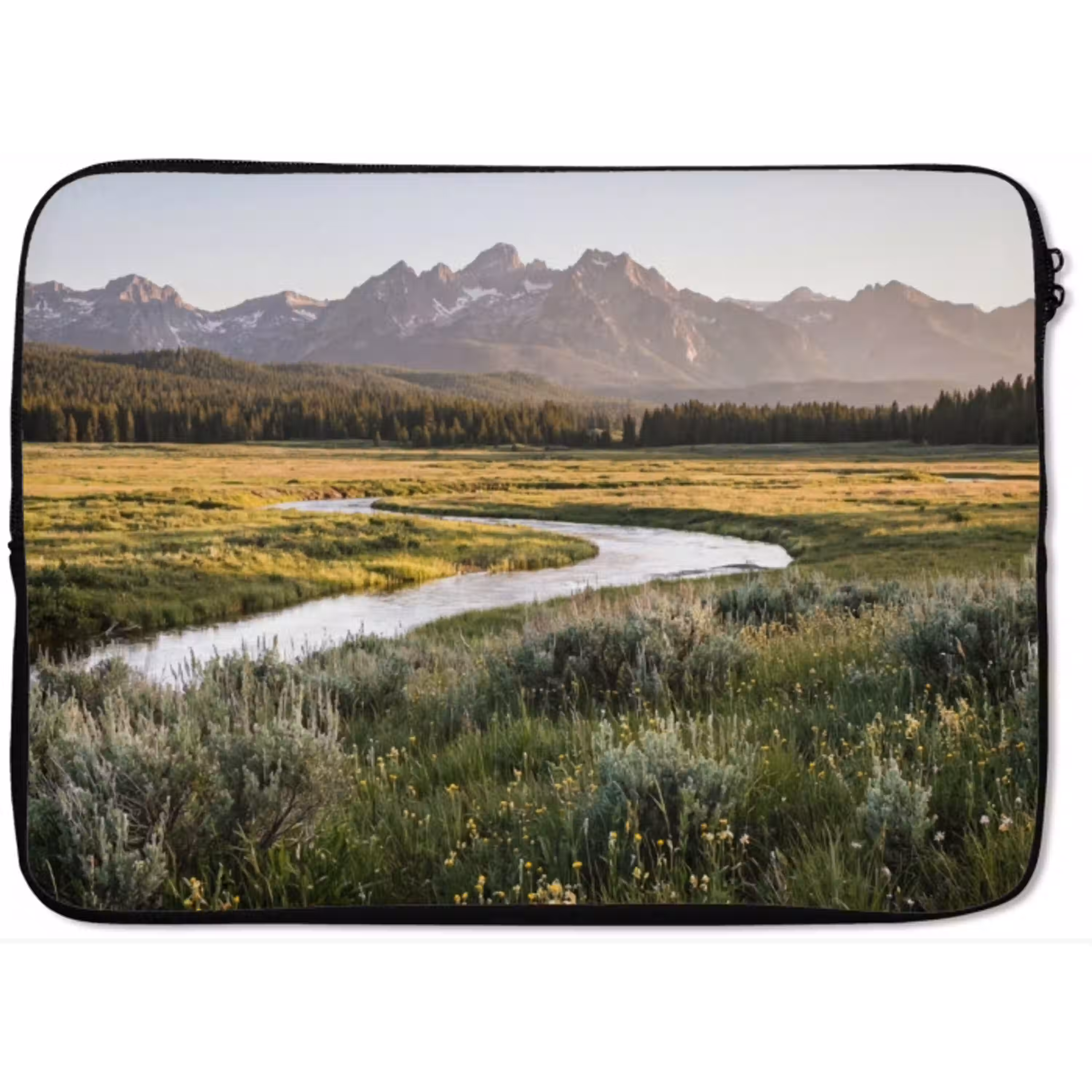 Berglandschap - Rivier - Bos laptophoes neopreen klein -zkaufland3dotto