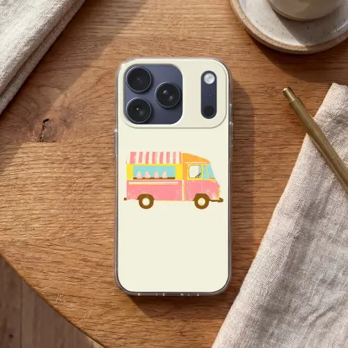 Ijskar - Retro - Softijsjes - Roze Telefoonhoesje iPhone 17 Pro klein -sfeer1