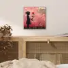 Graffiti - Meisje - Roze - Street art - Roos - Banksy aluminium wit klein -sfeer3
