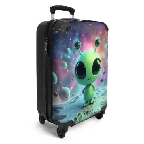 Groene alien op een planeet NBS - Handbagage koffer - Kinderen Unisex middel -productfoto_3d