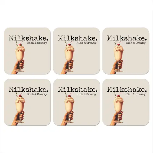 Milkshake - Kers - Rietje onderzetter kurk middel -3d