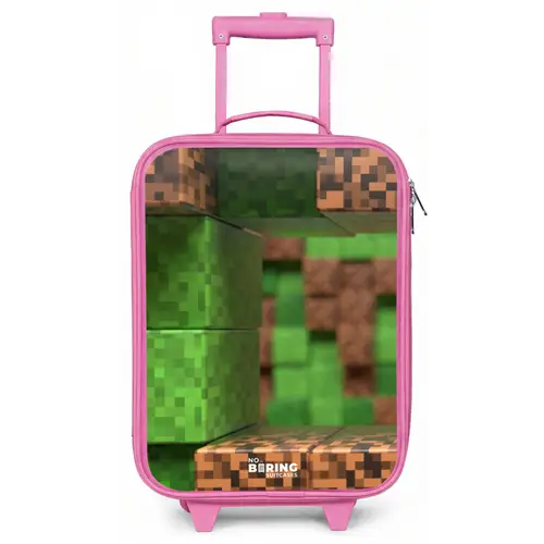 Close-up met pixelachtige blokken Kinderkoffer - Roze klein -zz3dotto