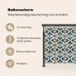 Tegel - Patroon - Blauw - Beige Balkonbeschermer Duitsland klein 596 -specs_NL