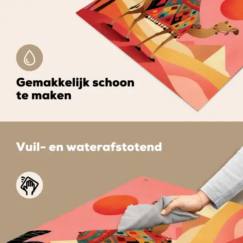 Kameel - Pyramides - Rode zon Inductie beschemer met haakjes middel -ky-schoon-nl