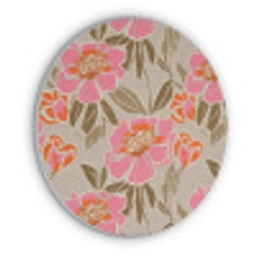 Pioenrozen - Patroon - Roze Akoestische PET Vilt - Rond klein 838 -3d