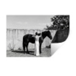 Vrouw - Paard - Artistiek Muursticker klein -3d