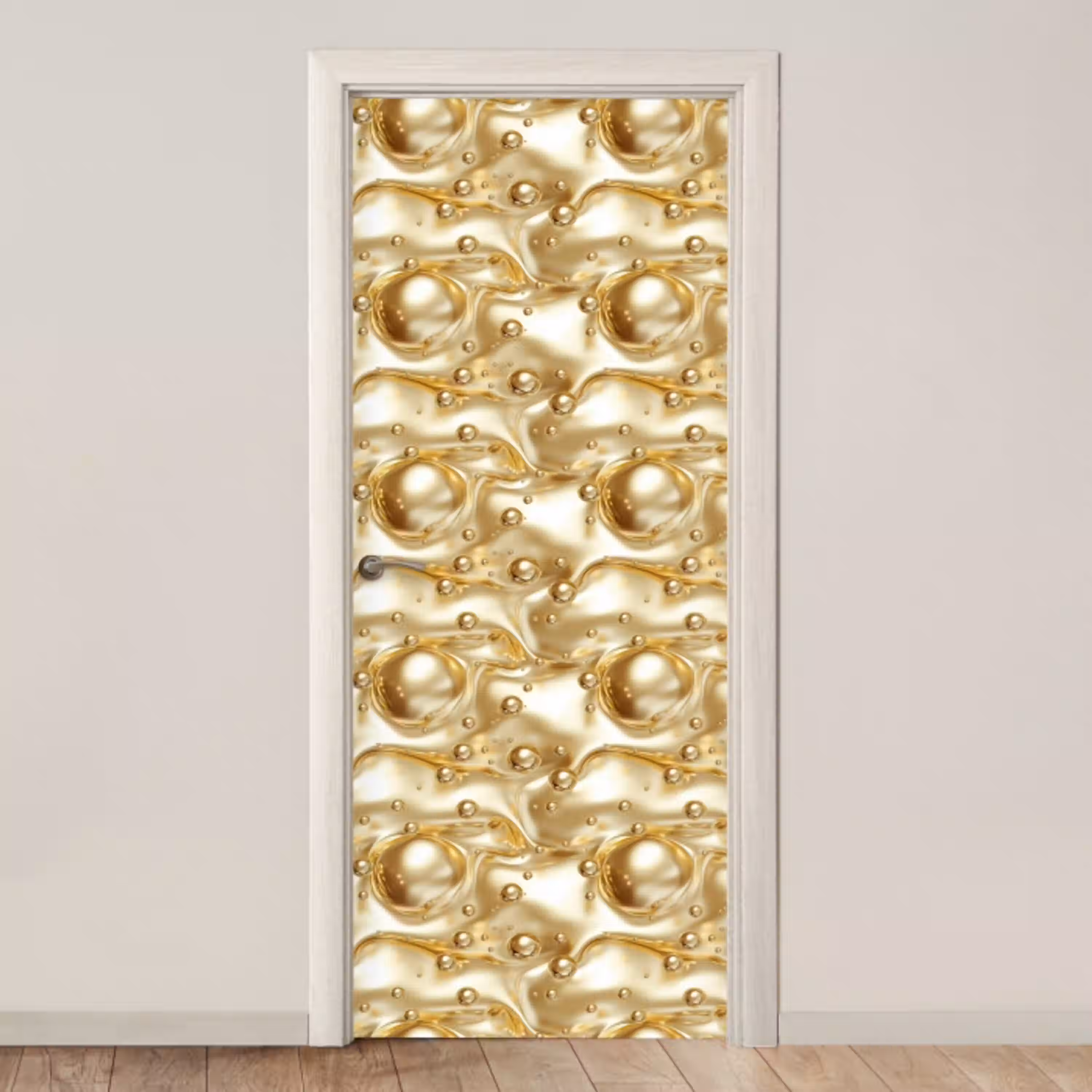 Vloeibaar - Druppels - Goud deurposter klein 289 -3d_beige