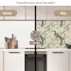 Bloem - Vogel - Kleurrijk keuken achterwand 2 middel 871 -voor-na2_NL