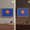 Vorm - Rond - Minimalistisch - Blauw Light Box met batterij (Wandlamp) middel -sfeer3