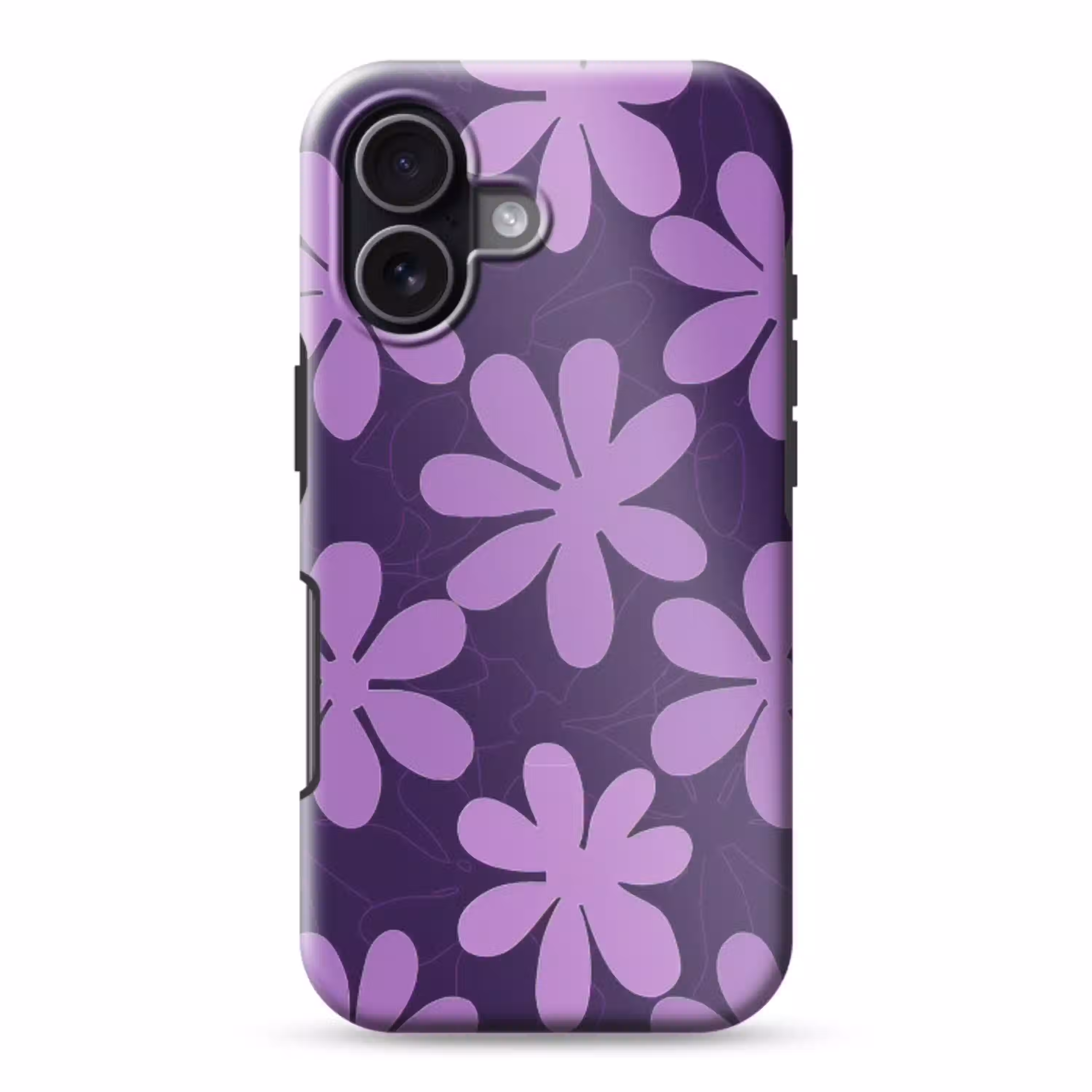 Paars - Botanisch - Bloemen - Retro - Patroon Toughcase MagSafe Apple iPhone 17 klein 1017 -3d