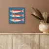 Vissen - Rood - Blauw aluminium wit klein -sfeer4