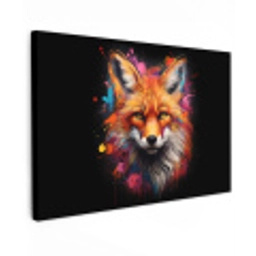 Graffiti - Vos - Zwart - Pop art canvas 2cm klein -z3d