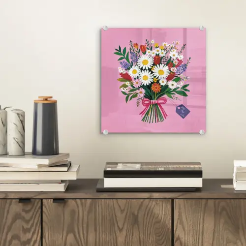 Bloemen - Quote - Kaartje - Kleurrijk plexiglas 5mm klein -sfeer1