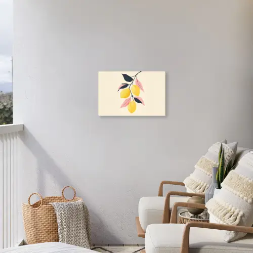 Citroenen - Felgeel - Tak - Bladeren Tuinposter op houten frame 2 cm dik klein -sfeer1