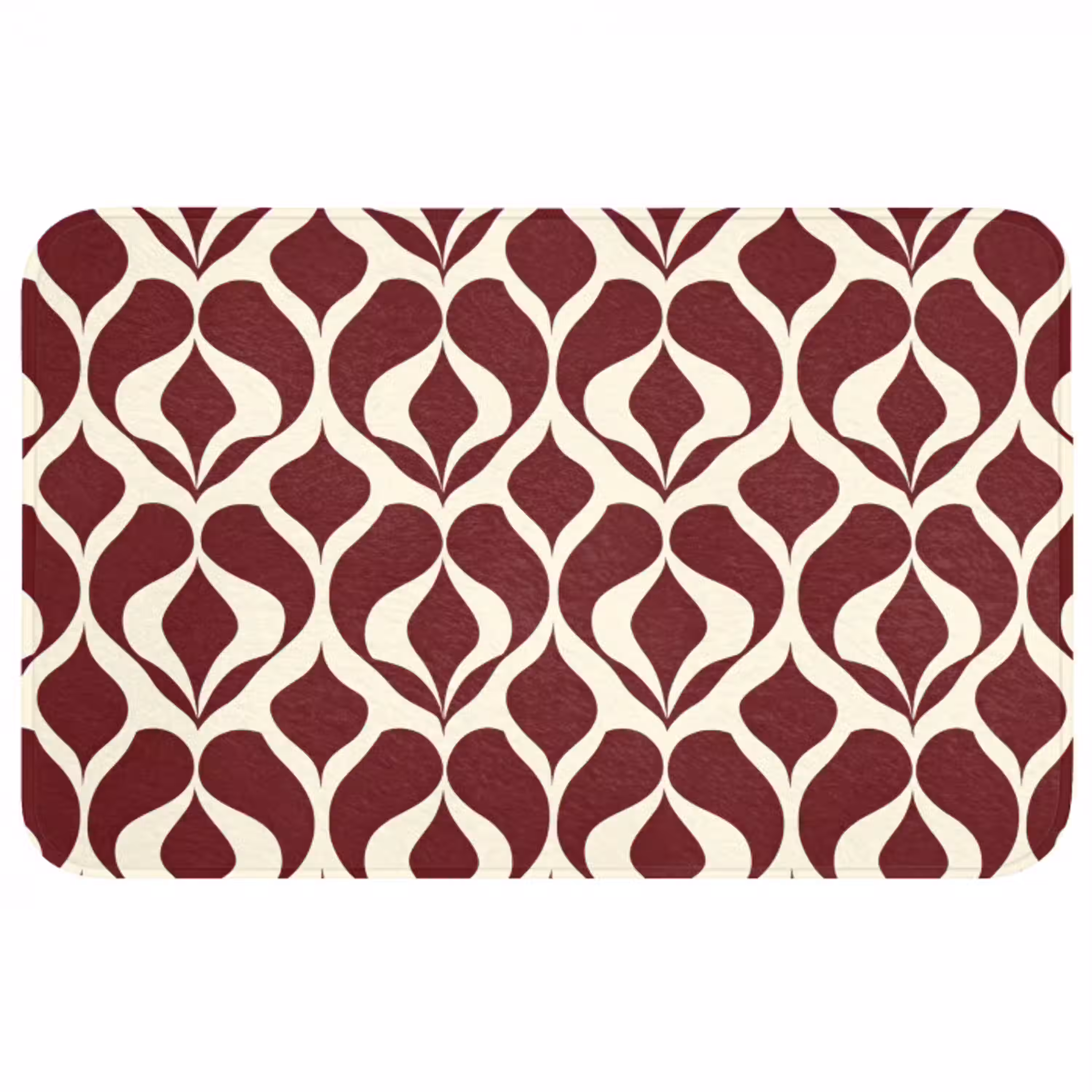 Rood - Druppelpatroon - Grafisch Badmat middel 997 -3d