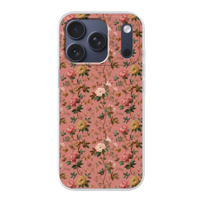 Klassiek - Botanisch - Roze Telefoonhoesje iPhone 17 Pro klein 878 -3d