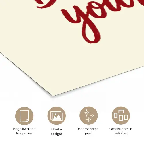 Don't lose your fire - Rood - Wit - Minimalistisch poster papier klein -closeup_NL