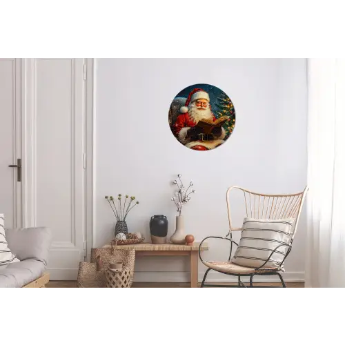 Kerstman - Kerst - Winter - Kerstboom Wandcirkel aluminium klein -woonkamer