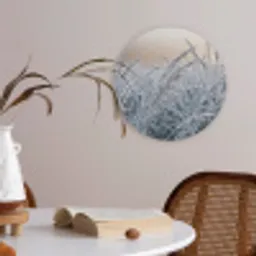 Rijp - Gras - Kristallen - Winter - Minimalistisch Akoestische PET Vilt - Rond klein -sfeer3