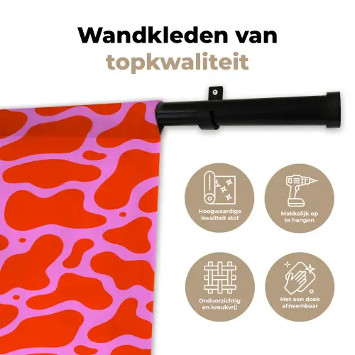 Vormen - Roze - Rood Wandkleed katoen klein 269 -sfeer2