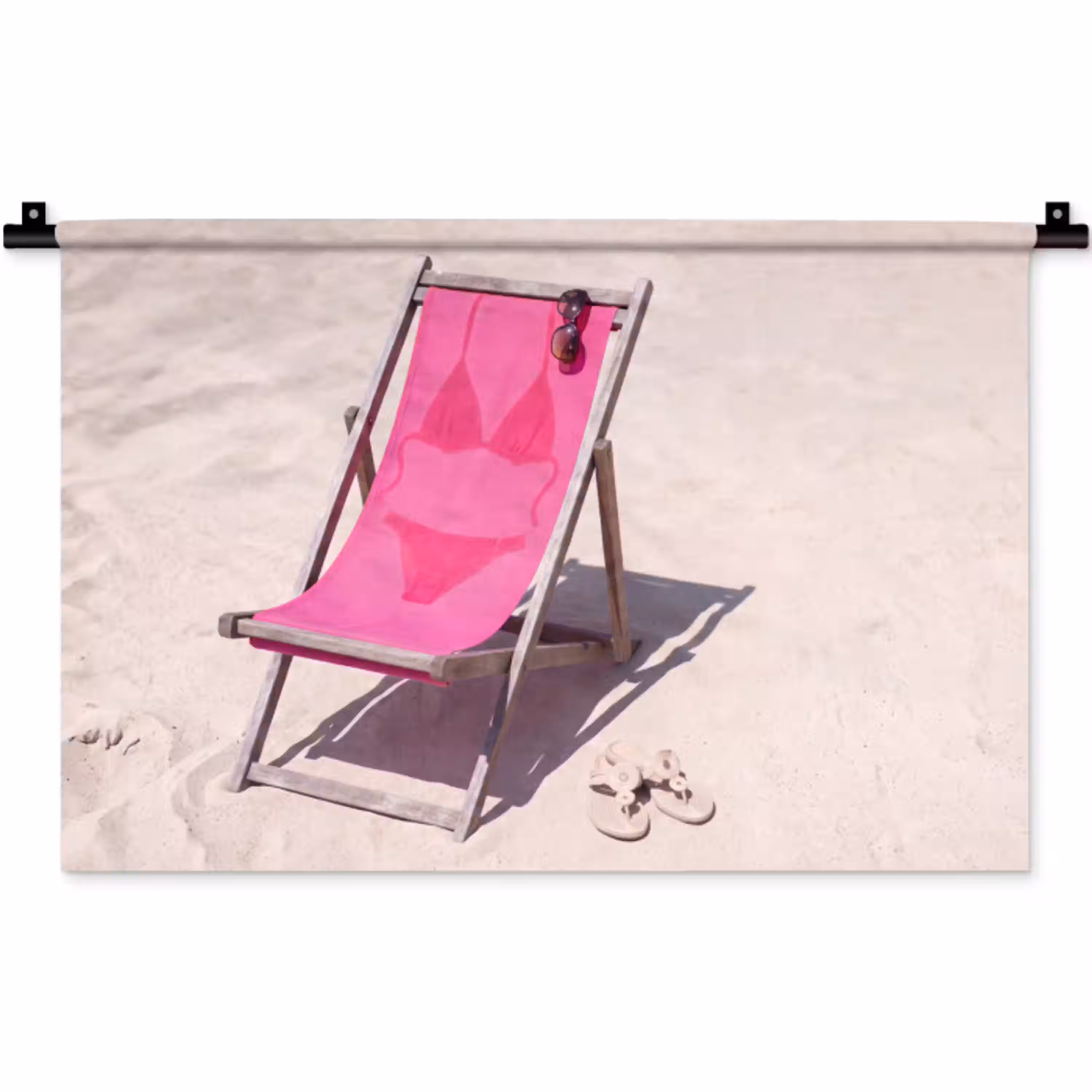 Strand - Ligstoel - Badkleding - Zomer - Roze Wandkleed katoen klein -zz3d