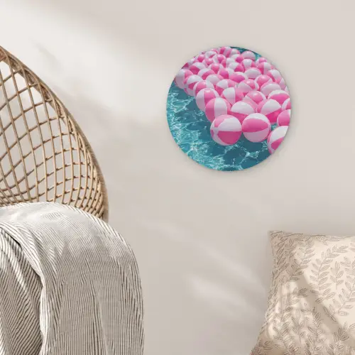 Strandballen - Roze - Water Akoestische PET Vilt - Rond klein -sfeer4