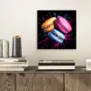 Macarons - Dessert - Graffiti - Kleurrijk - Roze - Blauw - Geel aluminium wit klein -sfeer1
