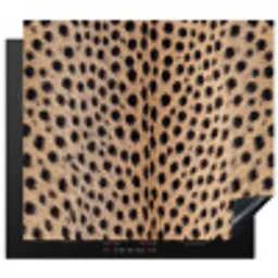 Vacht - Jachtluipaard - Zwart - Wit Inductie beschermer vinyl 3mm middel -3d