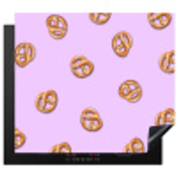 Pretzels - Eten - Paars Inductie beschermer vinyl 3mm middel -3d