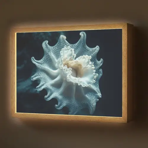 Zeewezen - Wit - Golven - Water Light Box met batterij (Wandlamp) middel -z3d_website