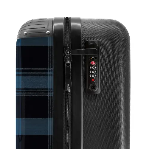 Klassiek geruit patroon in blauw tinten NBS - Handbagage koffer - Unisex middel -slot
