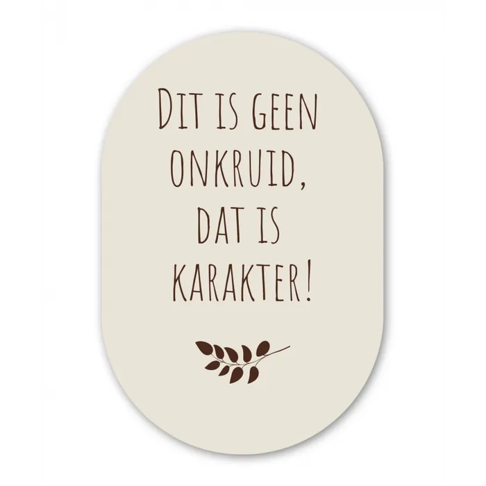 Bruin - Minimalistisch - Quote - Zomer Wandcirkel Ovaal Glas middel -3d