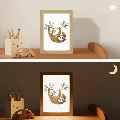 Luiaard - Dier - Jungle dieren Light Box met kabel klein -sfeer3_kind