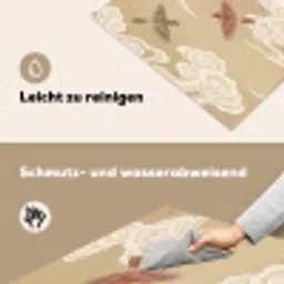Vogels - Vliegen - Beige Inductie beschemer met haakjes klein -ky-schoon-de