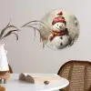 Sneeuwpop - Winter - Sneeuw - Beige Wandcirkel kunststof plaat 5mm dik klein -sfeer4