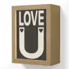Love - Zwart - Minimalistisch Light Box met kabel (Wandlamp) klein -3d