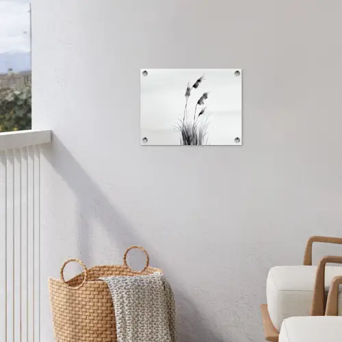 Minimalistisch - Stelen - Wit tuinposter los doek klein -sfeer8