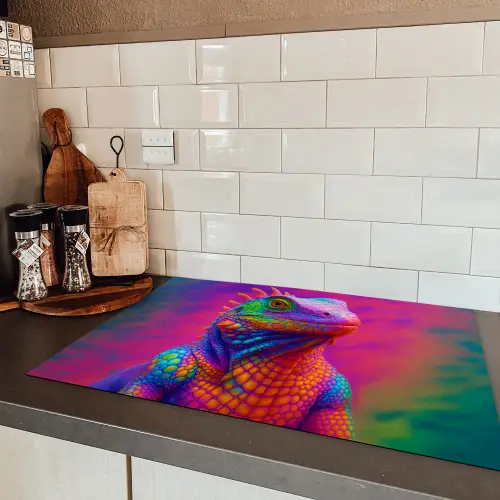 Kameleon - Dieren - Neon - Kleur Inductie beschermer vinyl 3mm klein -sfeer3