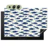 Vissen - Patroon - Blauw - Wit Inductie beschemer met haakjes klein 777 -3d