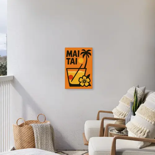 Palmboom - Bloem - Art - Drink Tuinposter op houten frame 2 cm dik klein -sfeer1