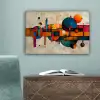 Vintage - Moderne kunst - Oranje - Geometrische vormen canvas 2cm klein -sfeer4