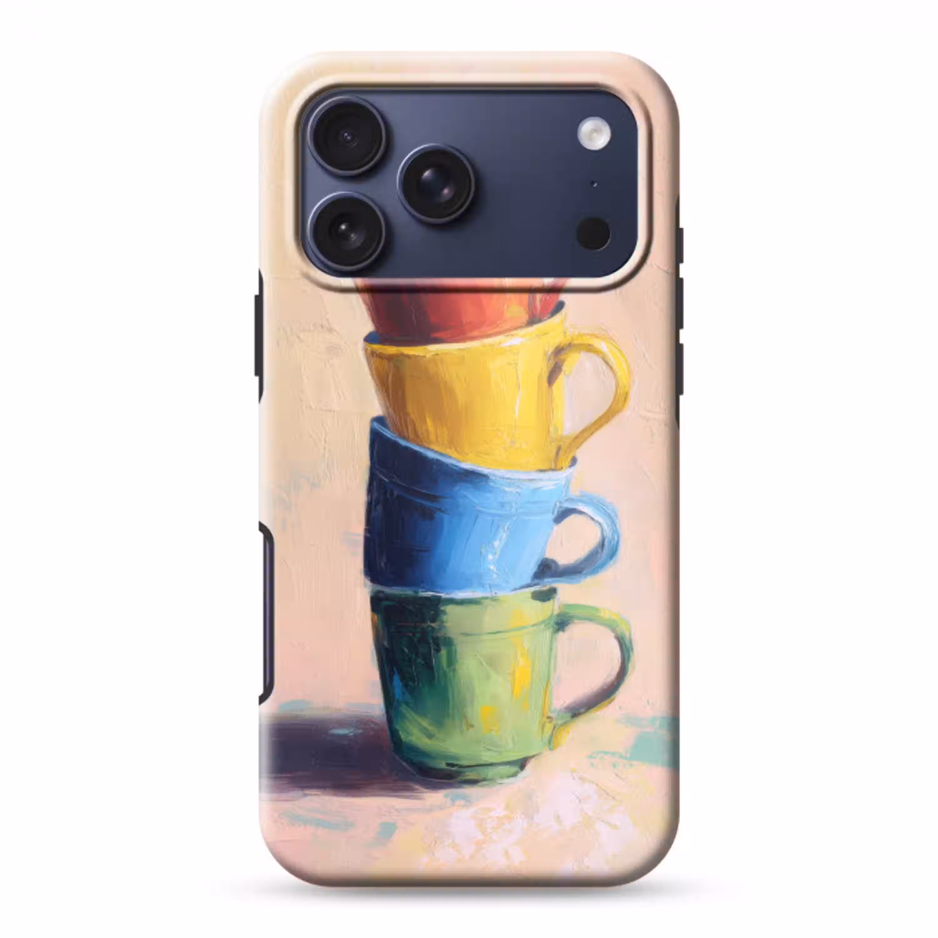 Mokken - Gestapeld - Keramiek - Kleurrijk Toughcase MagSafe Apple iPhone 17 Pro Max klein -3d