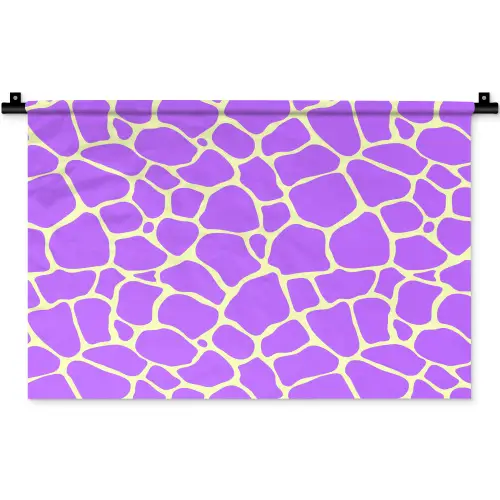 Paars - Vlekken - Geel - Pastel Wandkleed katoen klein 269 -zz3d
