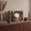 Poort - Paars - Bloemen Light Box met batterij (Wandlamp) middel -sfeer2