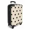 Beige achtergrond met zwarte stippen NBS - Handbagage koffer - Unisex middel -productfoto_3d
